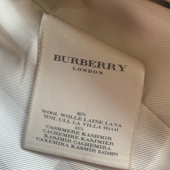 Authentic Burberry wool cashmere jacket coat beige tan sz 6 - Picture 8 of 13